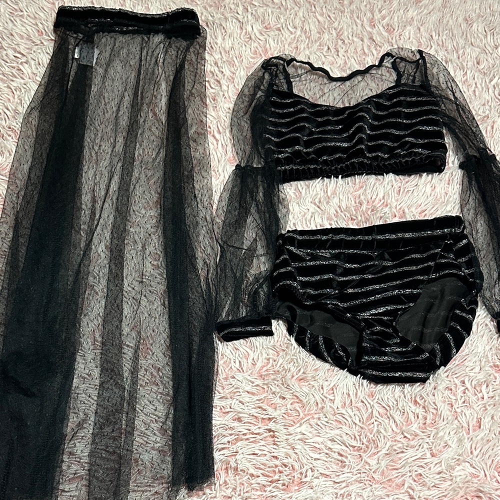 Black Kids Dance Costume Set
